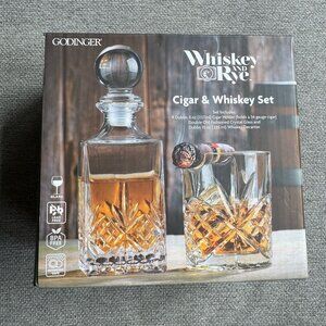 Godinger Whiskey & Rye Dublin Decant & Delight Crystal New